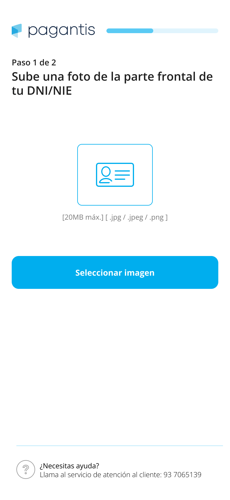 Step one of the document upload process.